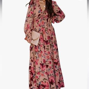 Pink floral Maxi Dress